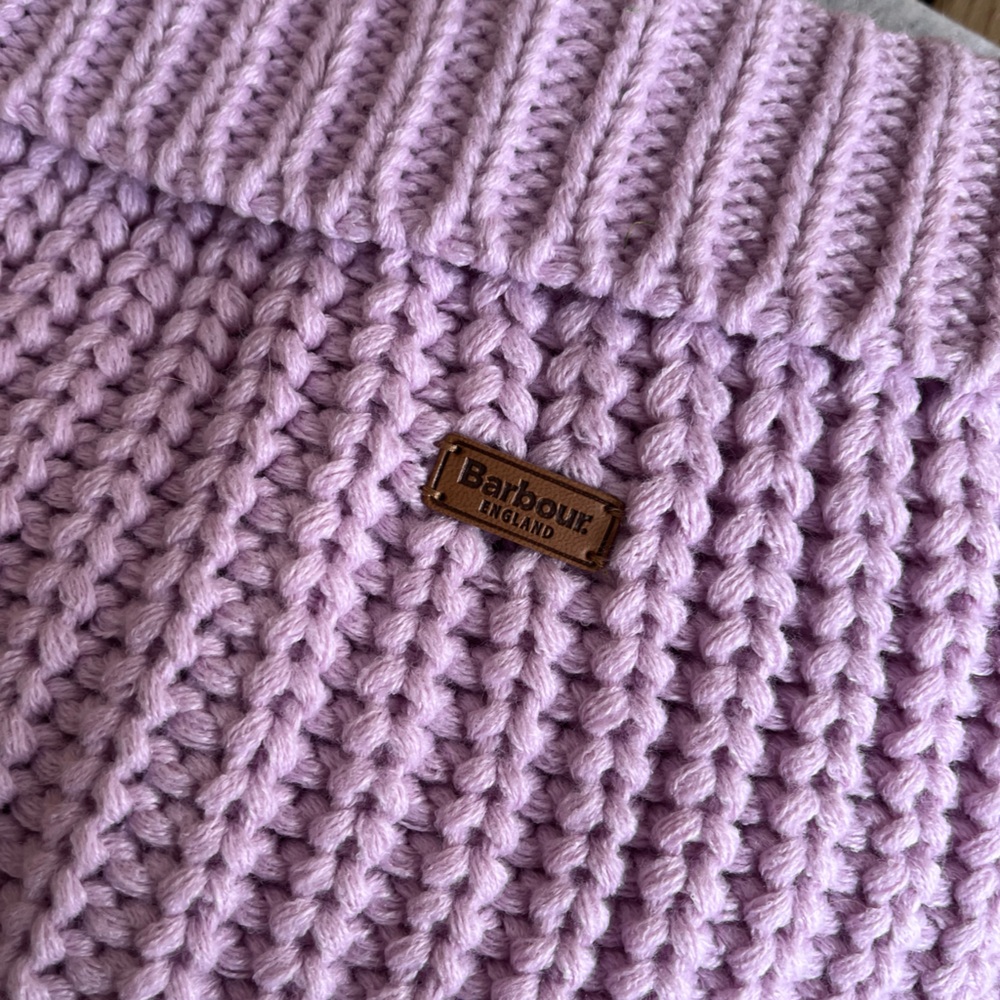 Barbour saltburn dog jumper in lavender haze puppy sweater NWT - Picture 8 of 8